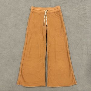 MATE the Label Organic Thermal Wide leg pant in Terracotta Brown